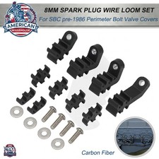 8mm Black Spark Plug Wire Loom Set For Sbc Pre-1986 Perimeter Bolt Valve Covers 8mm Black Spark Plug Wire Loom Set For Sbc Pre-1986 Perimeter Bolt Valve Covers