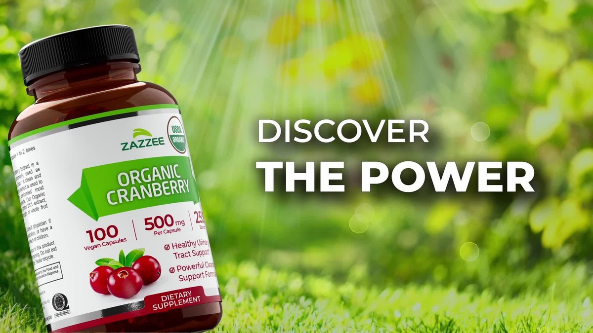 Zazzee USDA Organic Cranberry 25:1 Extract, 500 mg, 100 Vegan