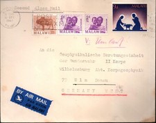 MALAWI Luftpost Brief 1967 an Geophysikalische Beratungseinheit Bundeswehr Ulm