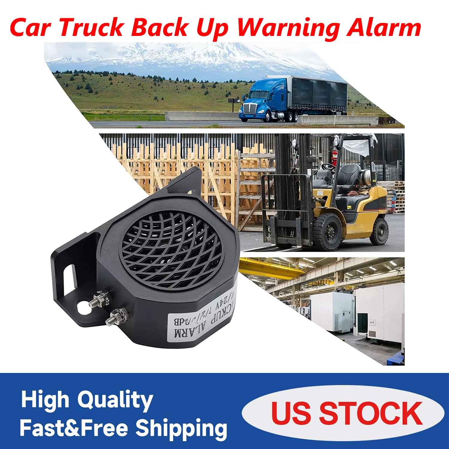 Reverse Siren Buzzer Horn Beeper 108dB Universal Car Truck Back Up Warning Alarm