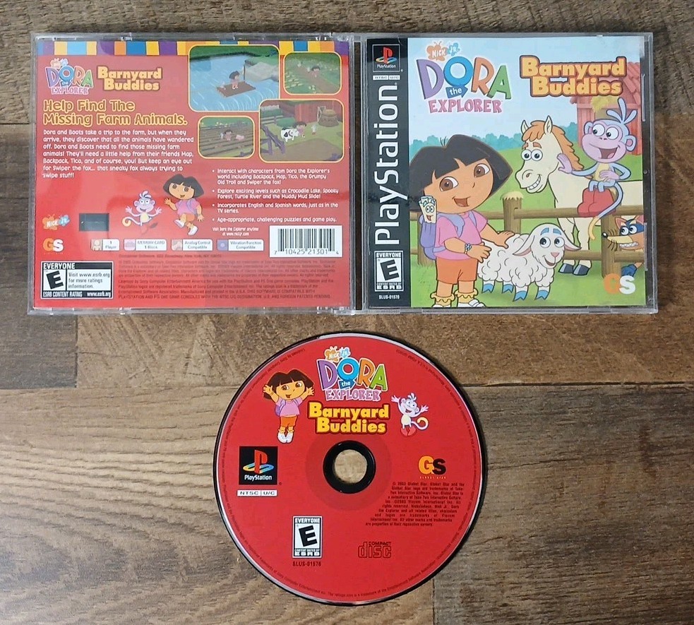 Dora the Explorer: Barnyard Buddies (Sony PlayStation 1, 2003) PS1 Tested