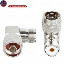 2pcs UHF SO239 SO-239 Female to N Male Right Angle RF Adapter Connector