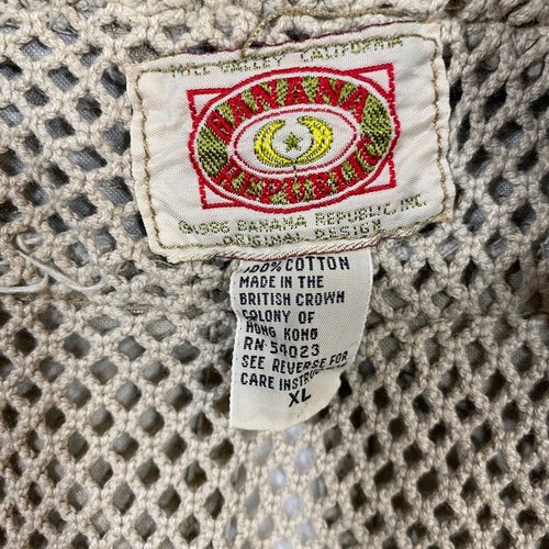 Vintage Banana Republic 80s Utility Vest Multi Pocket Fishing Hiking Outdoors XL - Picture 2 of 10