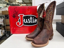 Justin - 13" Men's Cowboy Town Bay Goat Boots - FN7255- US 8.5 EE
