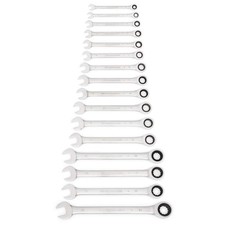 Metric 72-Tooth Combination Ratcheting Wrench Tool Set (16-Piece)