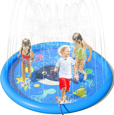 Peradix Splash Pad,170Cm Sprinkler Wasser-Spielmatte Anti-Rutsch Splash Play Mat
