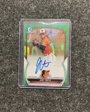 2023 Bowman Chrome Prospect Autographs Joey Ortiz Green Lava Refractor /99 