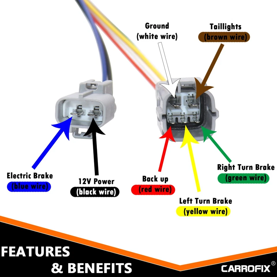 Conector de remolque plano de 7 palas y 4 vías multi-remolque para Toyota Tundra 2007-2013 Foto 2 de 4
