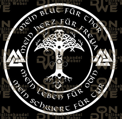 Aufkleber ''Lebensbaum'' Autoaufkleber, Wikinger, Odin, Freya, Tyr, Thor (1298)