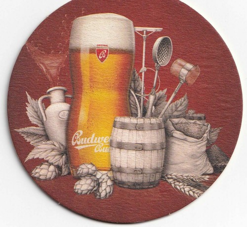 Bierdeckel aus Tschechien: Budweiser / Budvar, tschechisch
