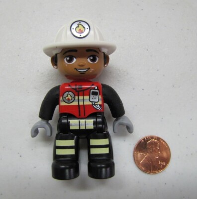 Lego Duplo Firefighter Fire Chief Fireman Firetruck African American Hispanic