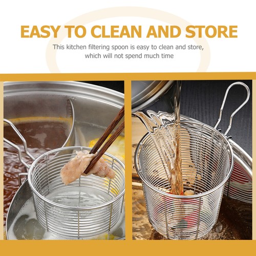 Stainless Steel Noddle Strainer Hot Pot Colander Mesh Strainer Kitchen Supply - Picture 2 of 12