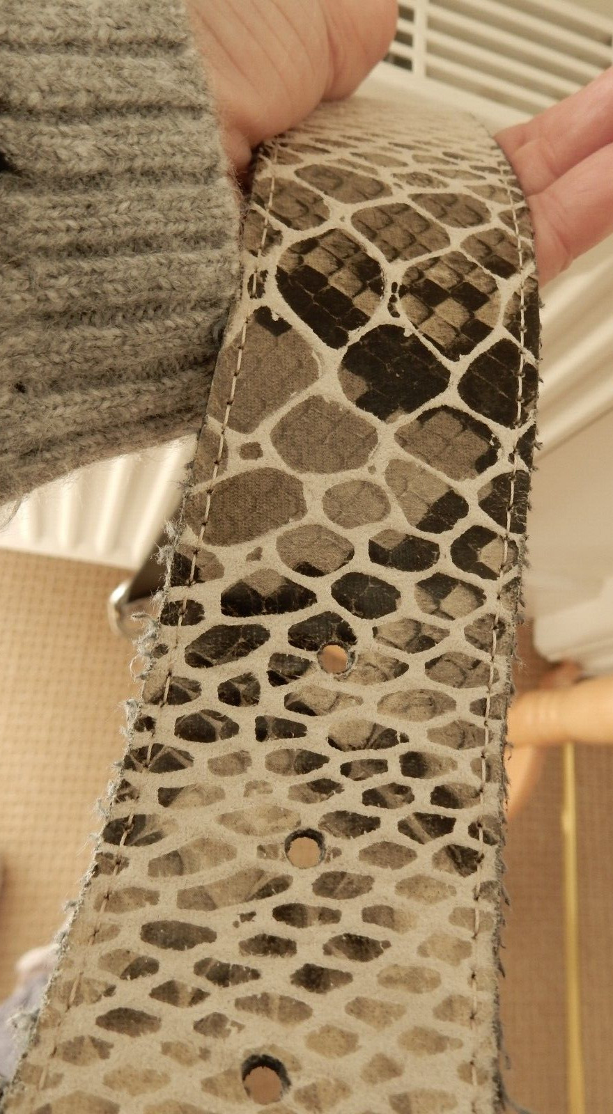 Basler Wide Belt Leather Tooled Python Waist 34"-… - image 3