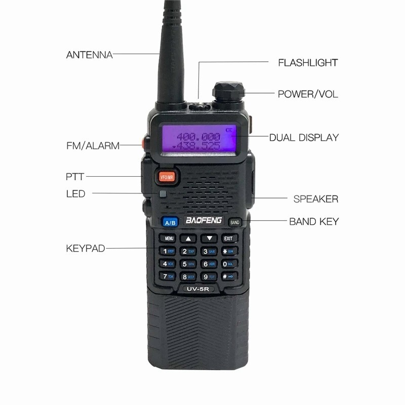 Talkie-walkie BAOFENG UV-5RM Plus - Multibande, Batterie 2500mAh, USB-C - Pour Amateur Radio Et Outdoor