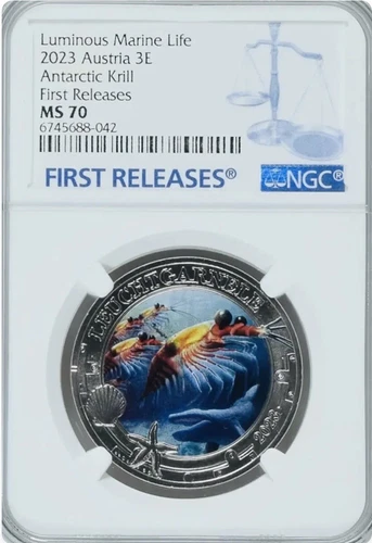 2023 Antarctic Krill Luminous Marine Life Series Austria NGC MS70 First Release