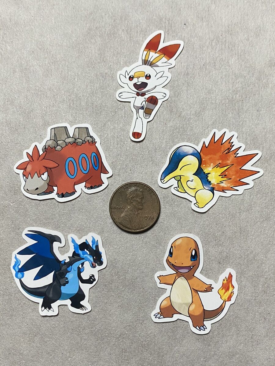 Pokemon Stickers -Mini Stickers-Fire Type-Mega Charizard X, Charmander and  more