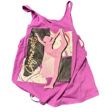 Justice Girls Gymnastics Tank Purple Marble Design Size L 12/14 NWT