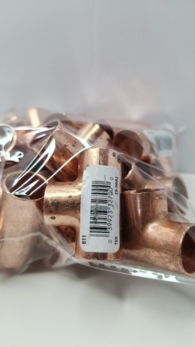 NIBCO EVERBILT 611 1/2"×1/2"×1/2" COPPER TEE SOLDER FITTING WATER HVAC GAS 20 PK
