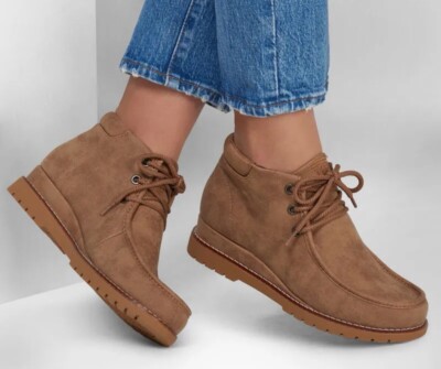 Woman Skechers BOBS Chill Wedge Elevated Bliss 114717 Color Chestnut Brand Sz 10