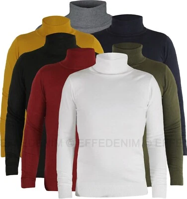 Maglione uomo Collo Alto maglioncino Dolcevita maglia pullover slim 30211 effe