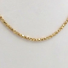 Solid 18k Gold Twisted Venetian Box Link Pendant Chain Necklace Designer New