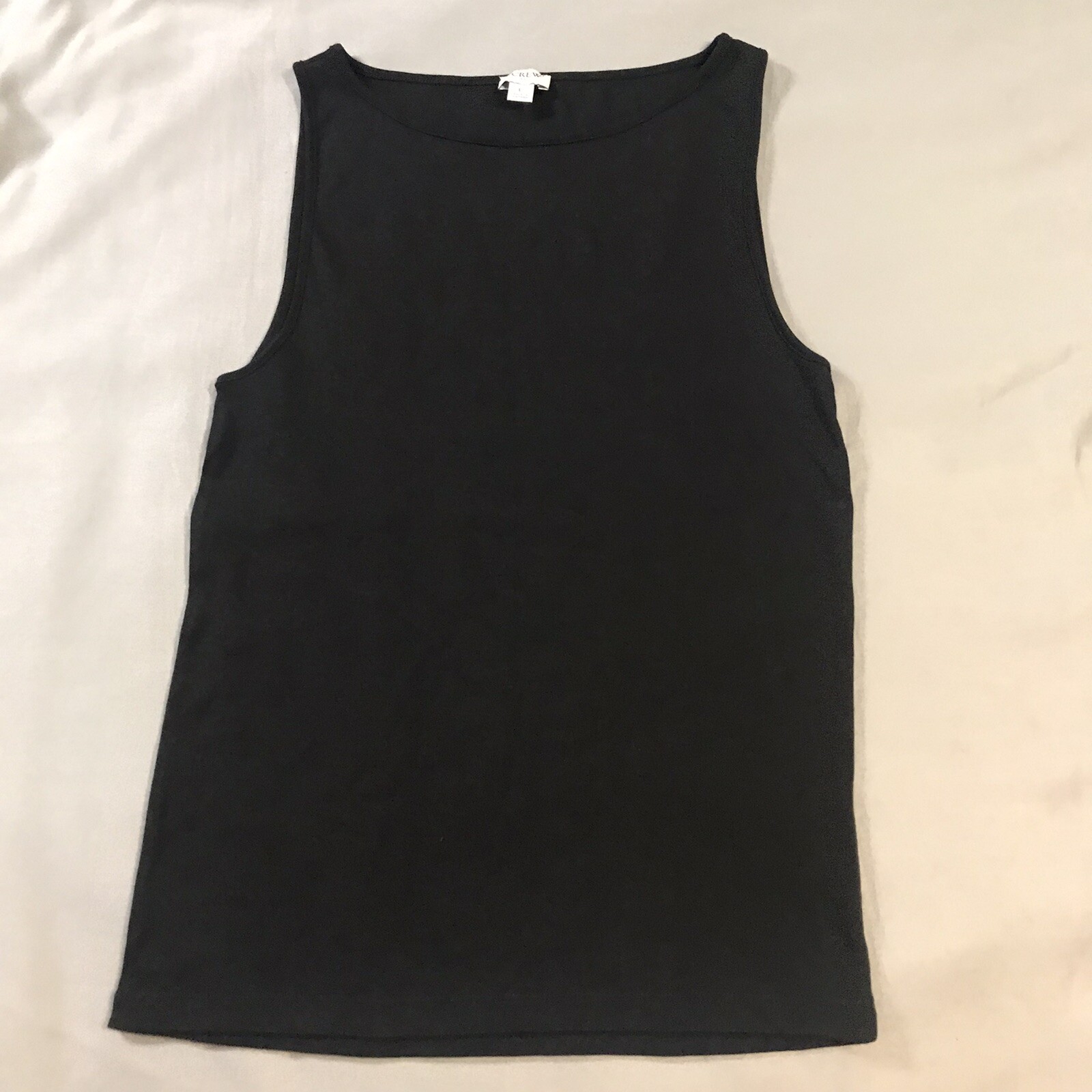 J Crew Top Womens Large Black Sleeveless Cotton