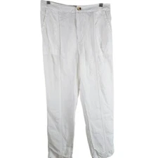 H By Halston White Linen Blend Trousers Pants In Small