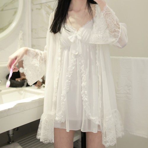 Sweet Lolita fresco pequeño Ropa de dormir sexy de encaje elegante Camisón  Kawaii #F-N323 | eBay