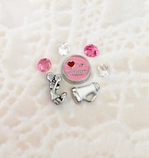 I Love To Cheer Floating Locket Charm Set