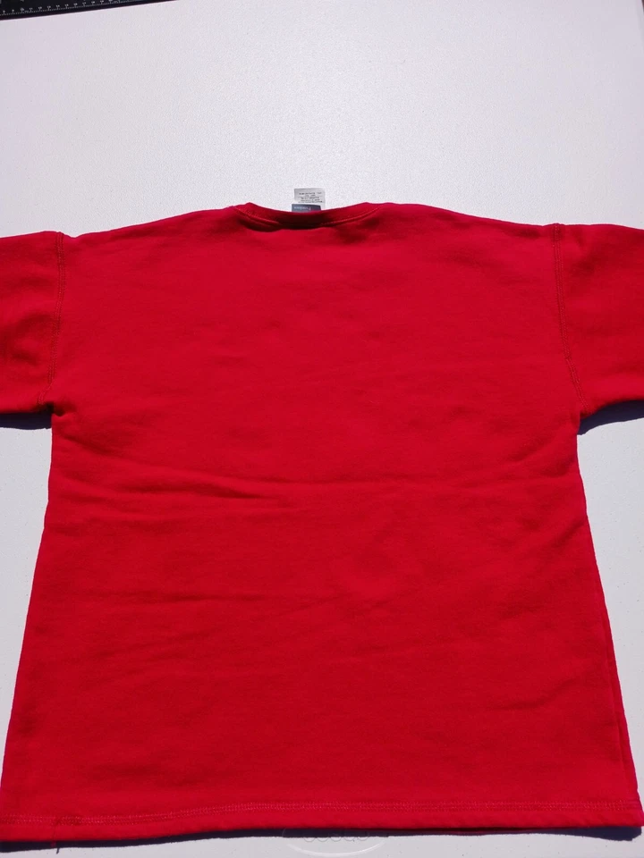 Camisa Hanes Niñas XL 14-16 Roja En Blanco Manga Larga Cuello Redondo Camisa Foto 3 de 4
