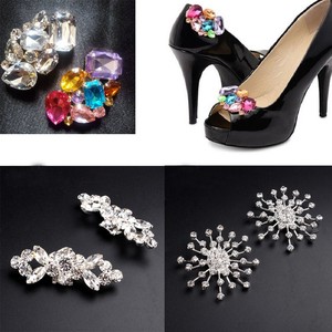 Elegant Wedding Bridal Crystal Shoes Charms Clips High Heel Boots