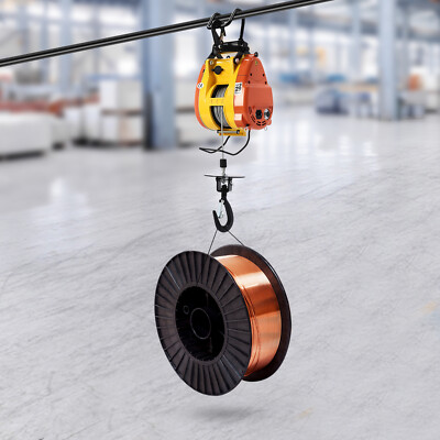 1300W Electric Hoist 500lbs Portable Winch Crane Lift 95ft Lifting Wired Control