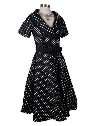 Hell Bunny Marian Green and White Polka Dot Halter Flare Party Dress | eBay