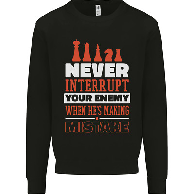 Lustiges Schach unterbreche nie deinen Feind Herren Sweatshirt Pullover