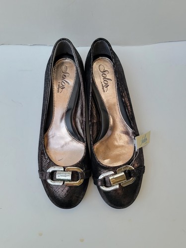 Ballerine grigie con tomaia in pelle SOLOS By Soft Spots nuove con etichette taglia - 8,5 - Foto 1 di 9