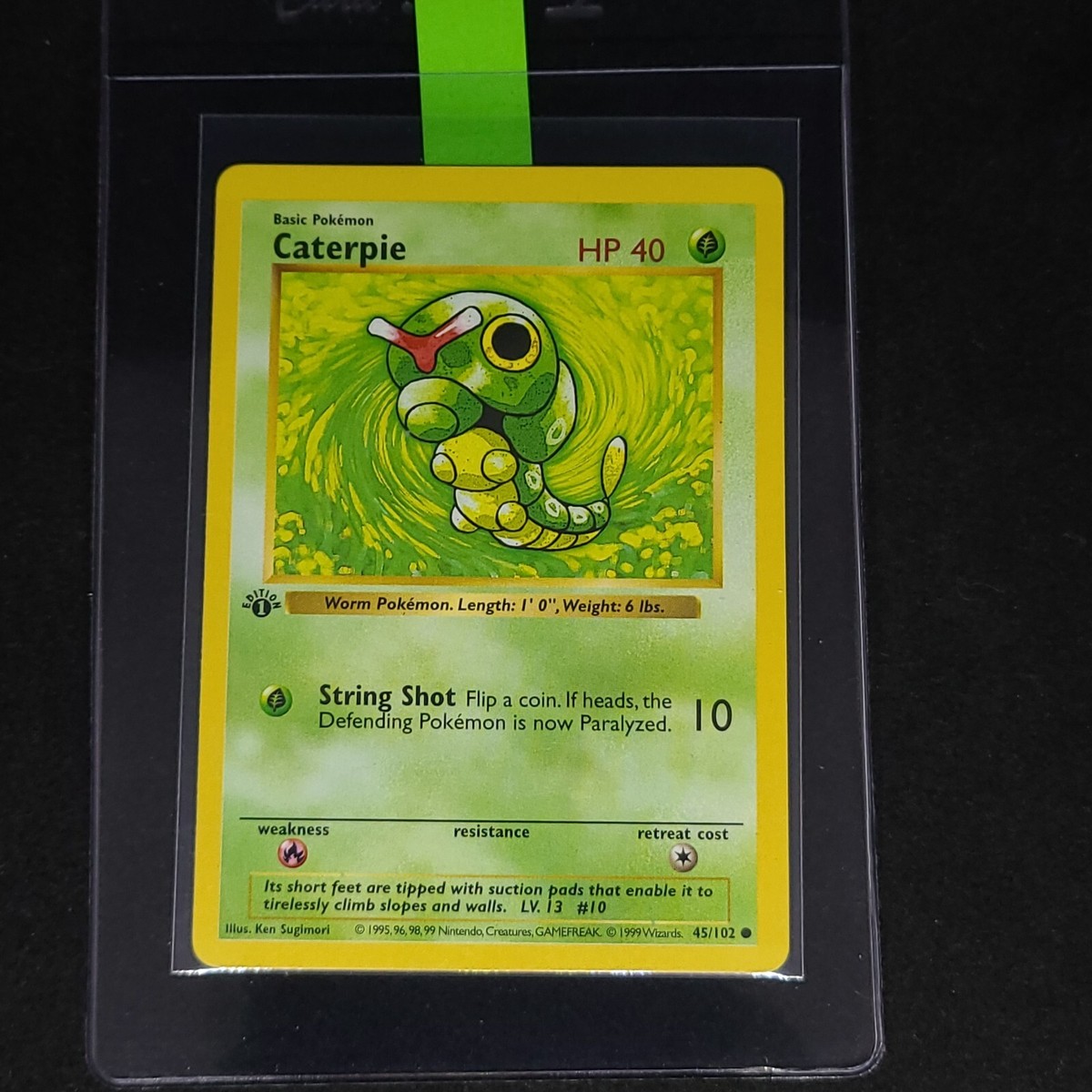 英語版初期　Caterpie 1st Edition shadowless Base Set 1st Edition Shadowless Caterpie Pokemon Trading