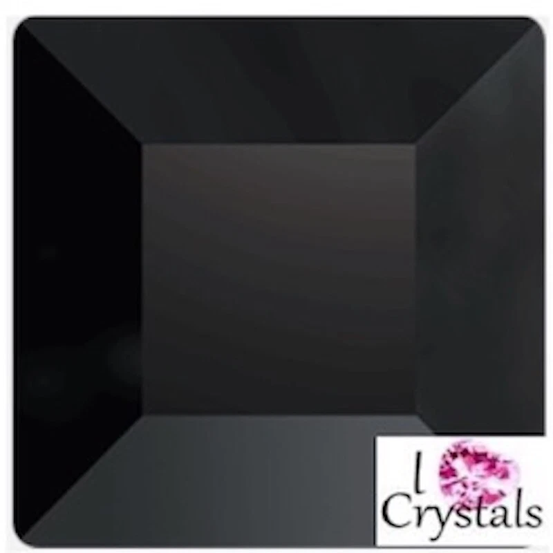 JET BLACK 8mm SQUARE IHC 2400 Austrian Crystal Flatback Rhinestones 36 pieces - Image 2 of 3