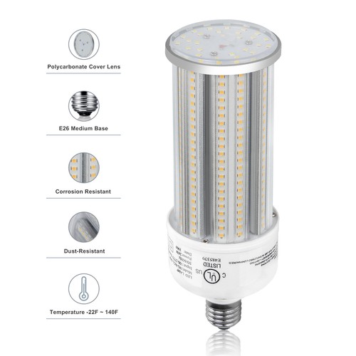 36 Watt LED Corn Light Wall Pack Fixture Retrofit Bulb (150W Equivalent) 5000K - Picture 4 of 8