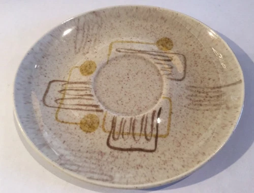 Vintage Red Wing Pottery Crazy Rhythm Saucer Mid Century Modern