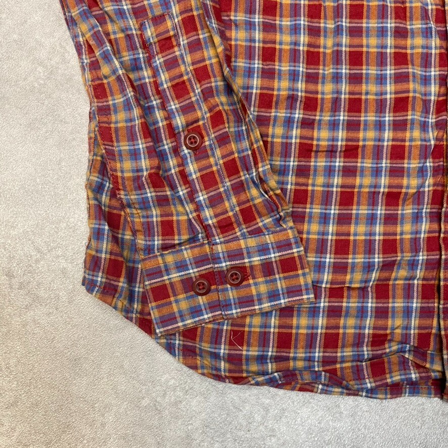 Columbia Checkered Shirt Mens Medium Plaid Long Sleeve Button Up Top, Red image 6