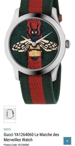 Gucci Bee Watch-YA1264060 Le Marche des Merveilles- Unisex. Excellent Condition - Picture 6 of 6