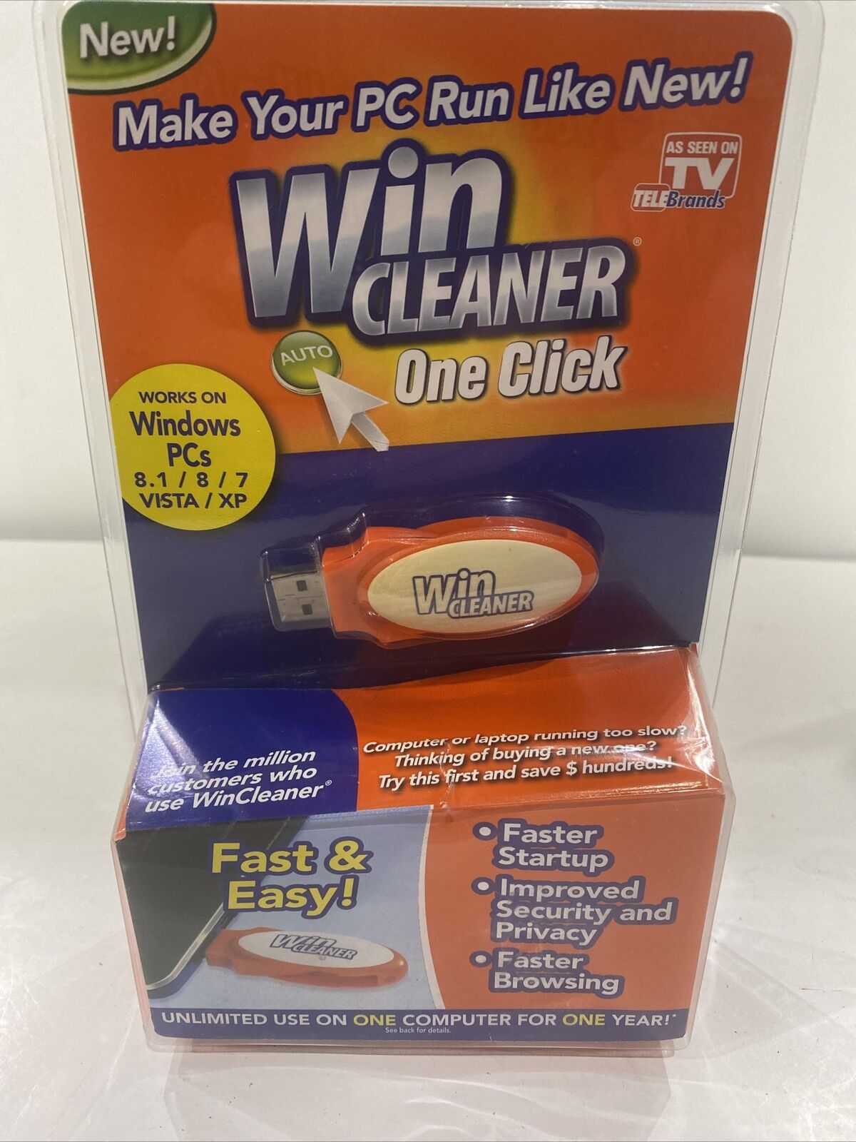 NEW! Win Cleaner USB TV One Click PC Computer Windows Clean Repair Protect