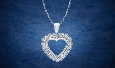 Valentinstag Geschenk 1 Karat Laborgefertigter Diamant Sterlingsilber Herz Anhänger Halskette