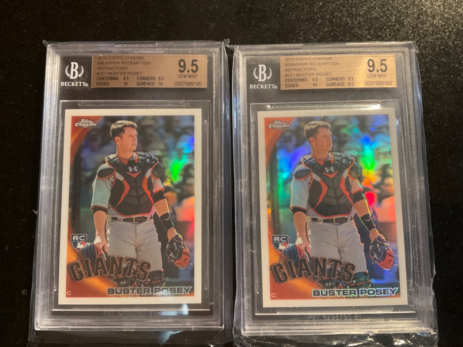 2010 Topps Chrome Wrapper Redemption Buster Posey Refractor BGS 9.5 #221