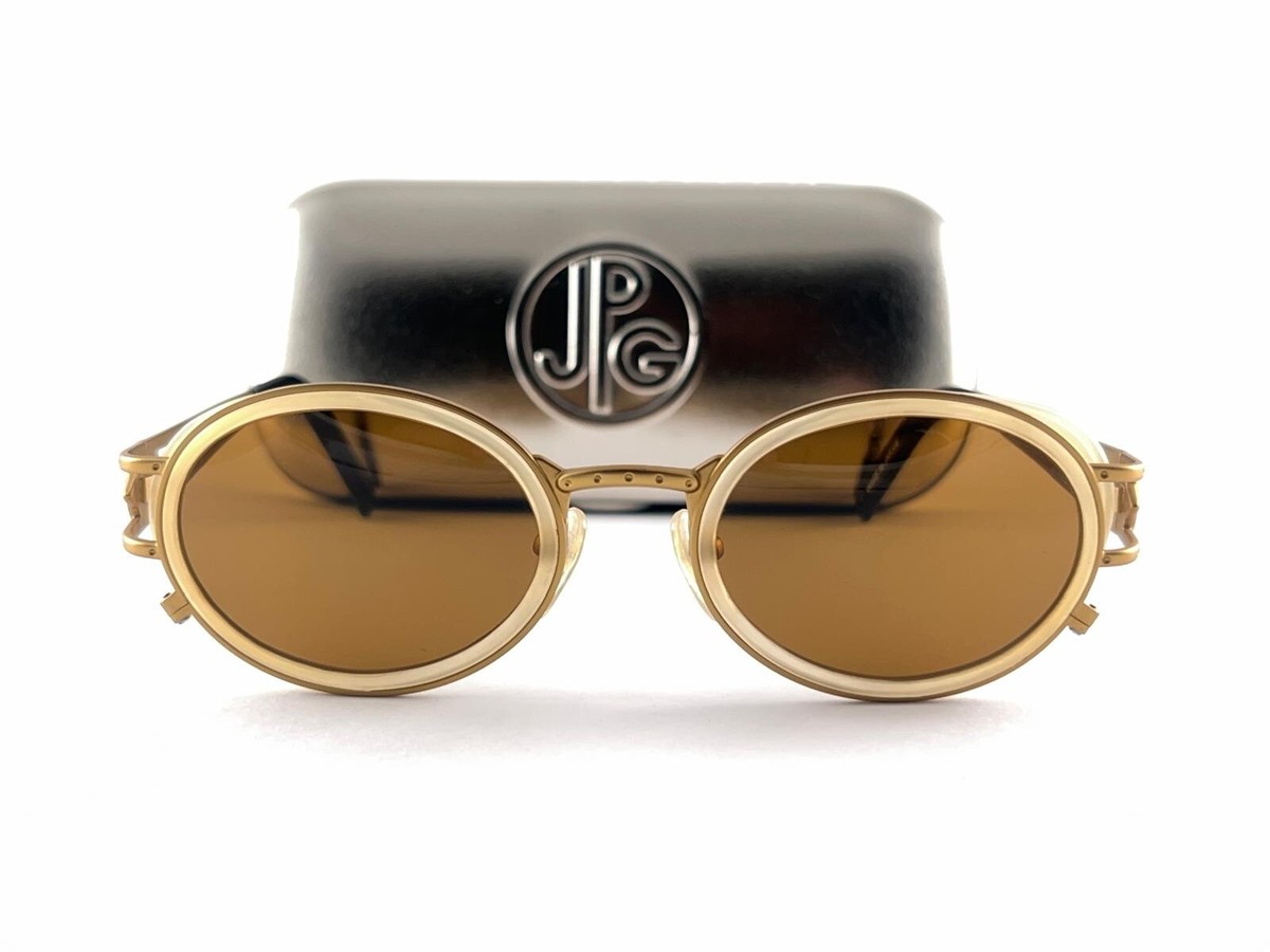 〜00’s JeanPaul GAULTIER oval sunglasses NEW JEAN PAUL GAULTIER METALLIC GOLD 58 6202 OVAL SUNGLASSES
