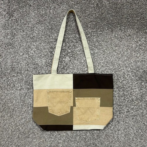 Handmade Bag Patchwork Denim Tote Bag Shoulder Bag Canvas Workwear 15.5x6x15 - Picture 11 of 11