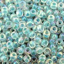 Miyuki Round Seed Beads Size 6/0 Glazier Blue Lined Crystal AB 20g-Tube 6-269 