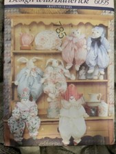 Pattern 6095 Butterick Sewing Pattern 21" Dolls Bunny Clown Cat / Block Dolls UC