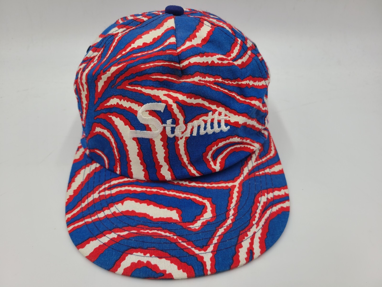 Vintage Stemilt Zubaz Style K-Products Snapback Hat Cap Fruit Growers Blue Red