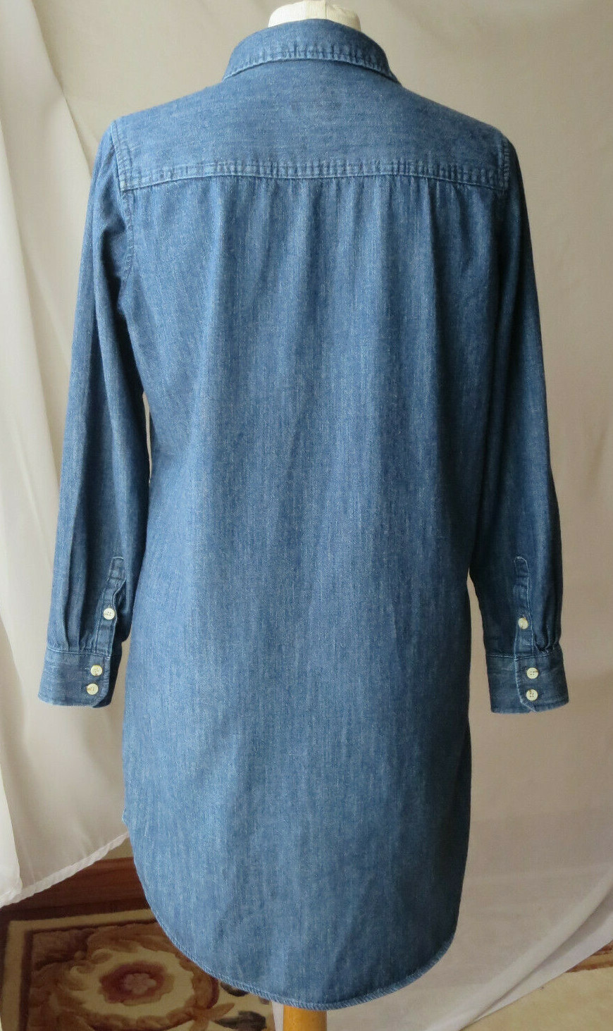 UNIVERSAL THREAD DRESS LONG SLV BUTTON FRONT BLUE… - image 3